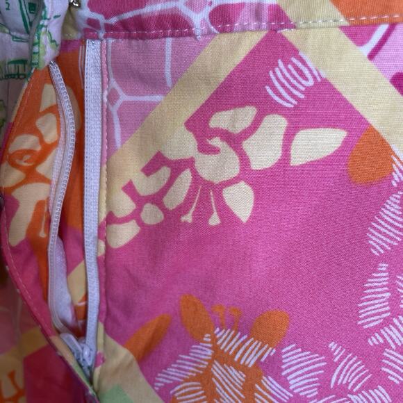 Lilly Pulitzer Pink Green Palm Beach Patchwork Cropped Pants‎ Size 4 Preppy - Picture 12 of 14